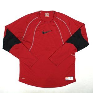 Vintage Nike Fitdry Team Shirt Long Sleeve Center Logo Black Mens Size Large